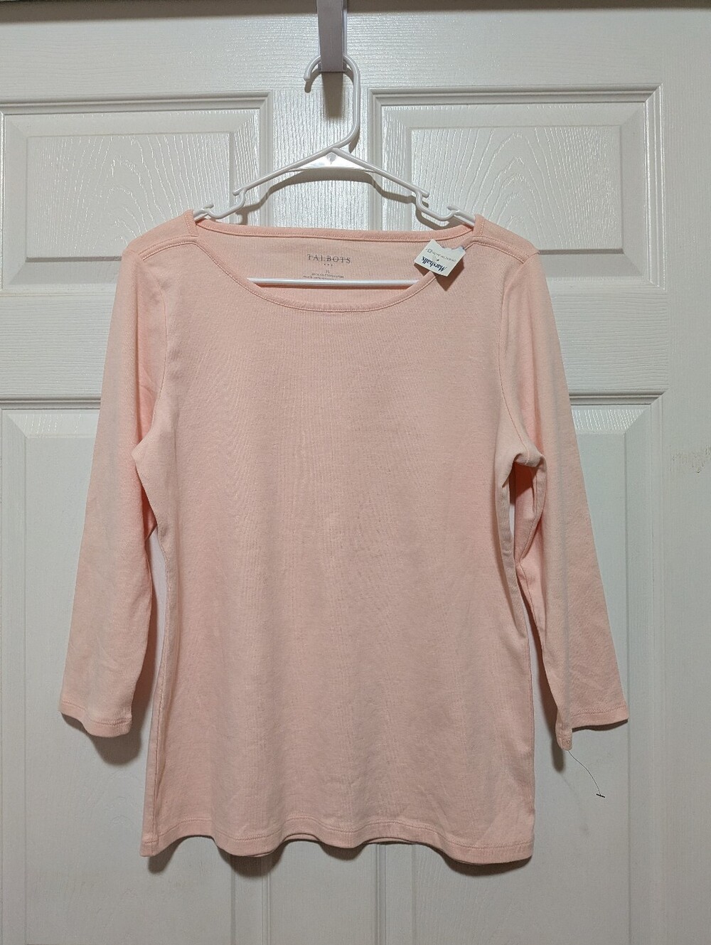 New Talbots Pink Bateau Neck T-Shirt Medium
